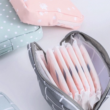 Túi Đựng Băng Vệ Sinh/Băng Vệ Sinh Họa Tiết Hoạt Hình Sức Chứa Lớn Tiện Dụng Cho Đi Du Lịch