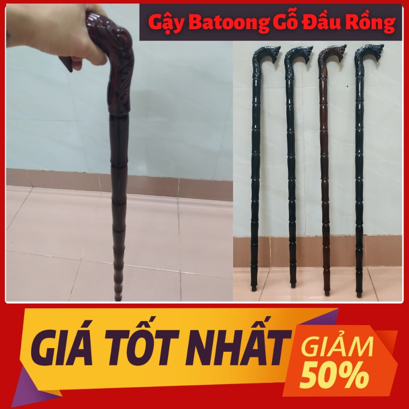 Gậy batoong gỗ đầu trạm rồng cho người già(Mẫu Mới) | Shopee Việt Nam
