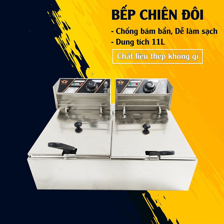 Bếp chiên ngập dầu SUNNY 5000W đa năng chiên gà rán, khoai tây, đồ ăn nhanh