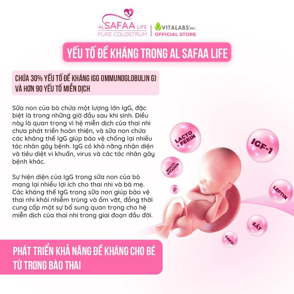 Combo 05 hộp Thực phẩm bảo vệ sức khỏe Sữa non Al Safaa Life hộp 30 viên