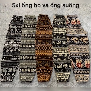 ( size 70-80kg) Quần lanh dài thổ cẩm ống suông và bo có túi