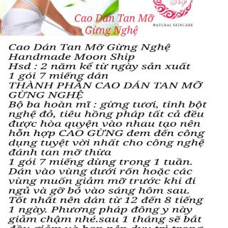 Cao dán tan mỡ Gừng Nghệ Handmade Moon Ship