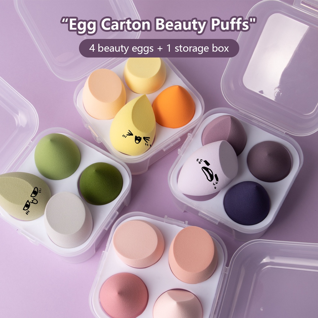 Ảnh Set 4 bông mút trang điểm IMAGIC sử dụng khô mềm mại không hút phấn kèm hộp đựng 2