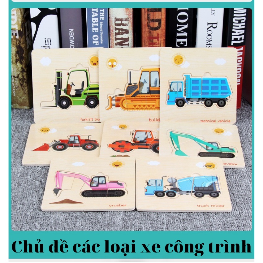 (Xả lỗ)Combo 8 bảng gỗ ghép hình cho bé (Freeship đơn từ 50k)