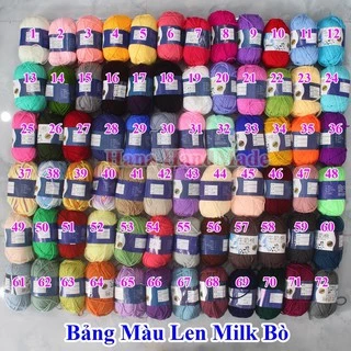 Len milk bò màu 1-50 (18k/cuộn/50g) bảng màu 1