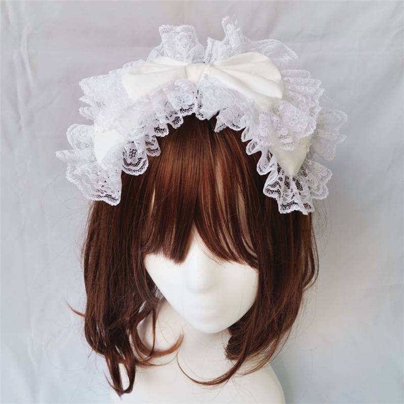 Wellb Victoria Retro Ren Đầu Ngọt Hai Lớp Tóc Lớn Vòng Anime Gothic Người Giúp Việc Đảng Cosplay Mũ Đội Đầu