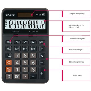Máy Tính Casio AX-12B Màn Hình Lớn - Phím Nảy Êm, Tính Lãi MU Nhanh Cho Chủ Shop, Thu Ngân