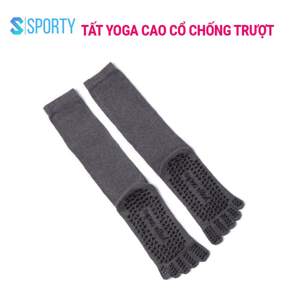 Tất Yoga Chống Trượt SPORTY Cổ Cao tập thể dục chống trượt êm ái, tránh hôi chân, đảm bảo an toàn