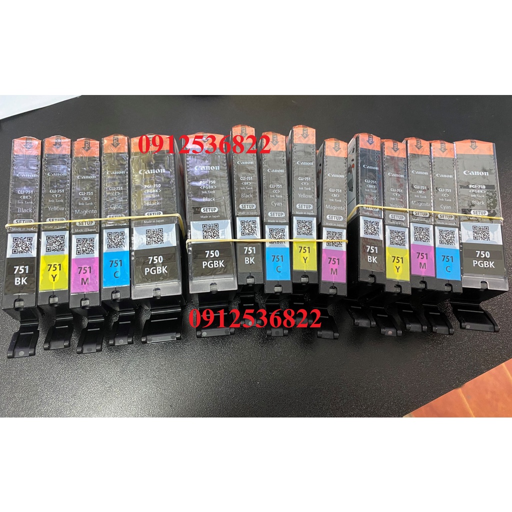 Bộ mực in bóc máy CANON IX6770, IX6870 mã PGI-750,CLI-751( 5 màu ...