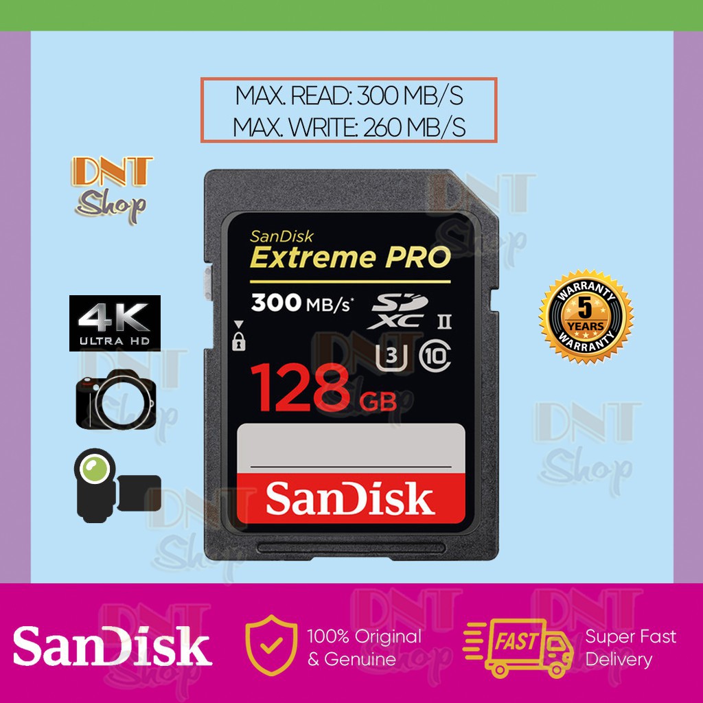 Thẻ nhớ SDXC SanDisk Extreme PRO UHS-II U3 2000x 128GB 300MB/s ...