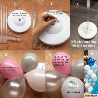 Trụ gắn bóng giả bóng bay cao 1m2 trang trí tiệc sinh nhật, tiệc cưới, sự kiện, khai trương
