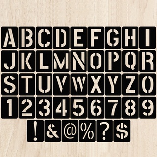 ELE 42 Miếng Chữ Số Stencil Bộ Bảng Chữ Cái Nhựa Tranh Mẫu Khuôn Bộ