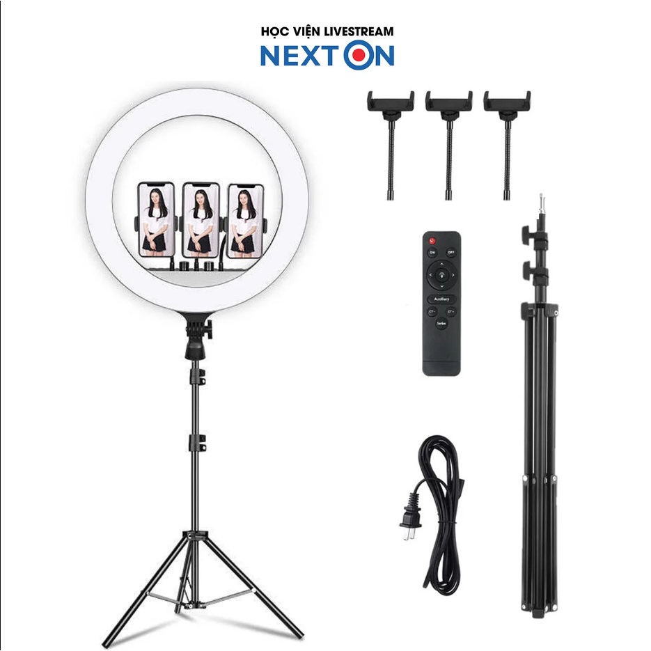 Bộ Đèn Live Stream RL 18 Size 45cm + Chân Đèn + Kẹp Điện Thoại - Chính Hãng HD DESIGN