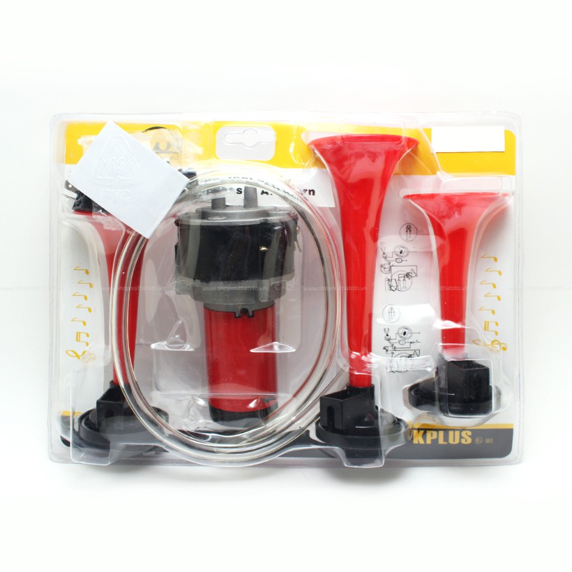 Kèn Hơi 3 Loa KPLUS K203 12V (Rơ Le Và Mô Tơ)