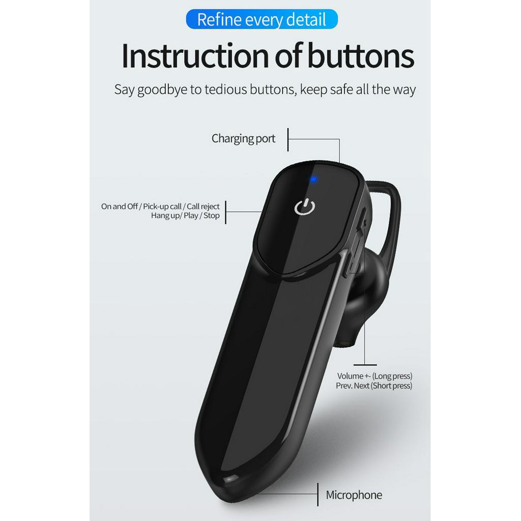 Tai Nghe Bluetooth Không Dây Mini V19 Kèm Mic