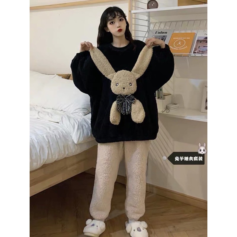 Bộ Lông Thỏ Đeo Nơ