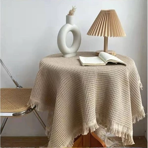 KEMIYA Vintage phong cách Pháp khăn trải bàn dệt kim chăn dã ngoại mat sofa khăn quà tặng năm mới
