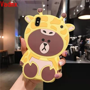 Ốp điện thoại silicon mềm hình gấu thỏ heo dễ thương thích hợp cho iPhone 8 7 6 6s Plus SE 2020 5 5S 8Plus 6Plus