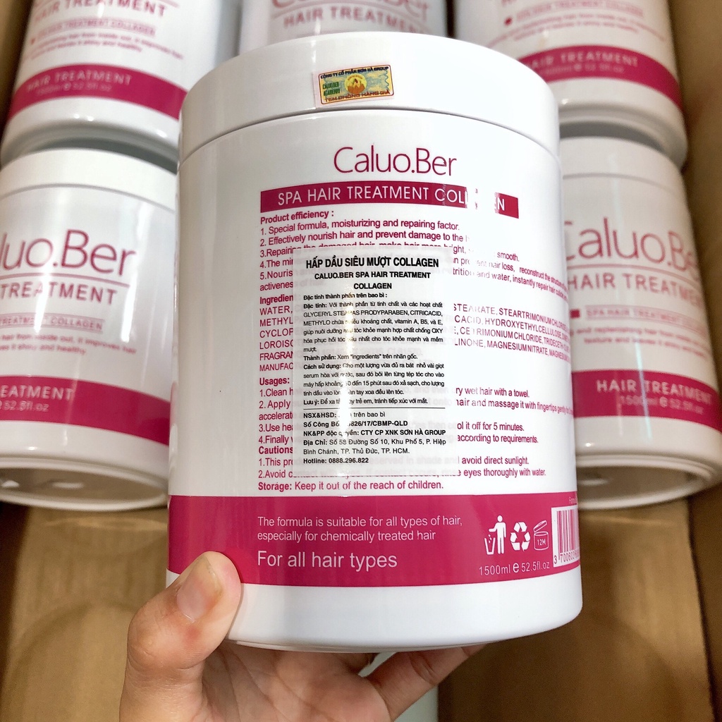 CALUO.BER Dầu Hấp Ủ Tóc Siêu Mượt Collagen Caluo.Ber Hair Spa Treatment  1500ml | Shopee Việt Nam