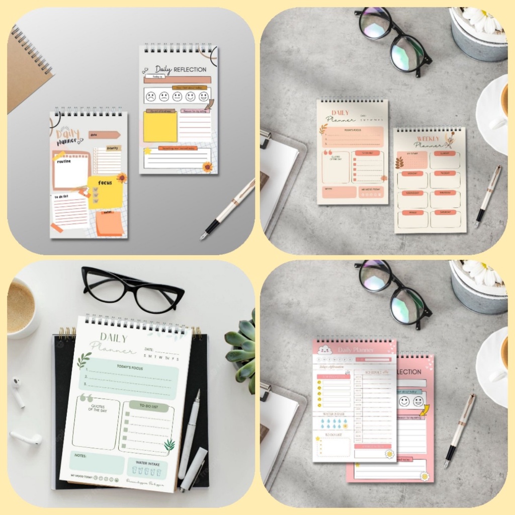 Daily planner sổ lò xo, Sổ tay ghi chép từ vựng, lập kế hoạch lịch trình tiện lợi, có thể xé rời 14.5x10cm (HÀNG CÓ SẴN)