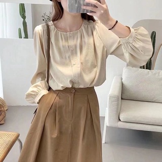 Áo Sơ Mi Nữ Tay Dài Dáng Rộng Phong Cách Hàn Quốc Baju Baju Wanita Lengan Panjang