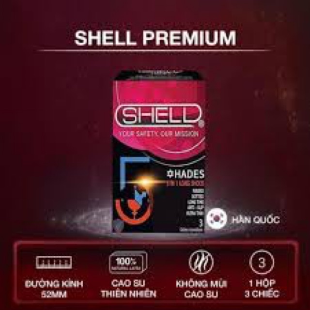 Bao Cao Su Shell Premium 5 In 1 Gân Gai Mỏng Kéo Dài - Hộp 10 Bao ...