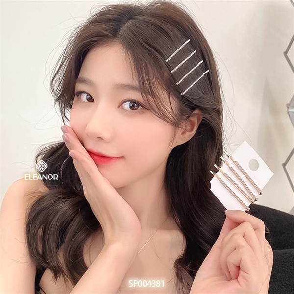 Set kẹp tóc mái nữ Eleanor Accessories đính đá lấp lánh phụ kiện tóc kẹp tăm 4381