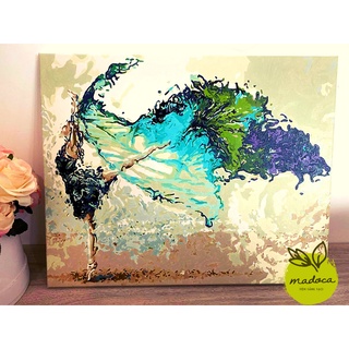 Tranh số hóa tự tô màu Madoca có khung 40x50cm Múa ba lê đơn T58