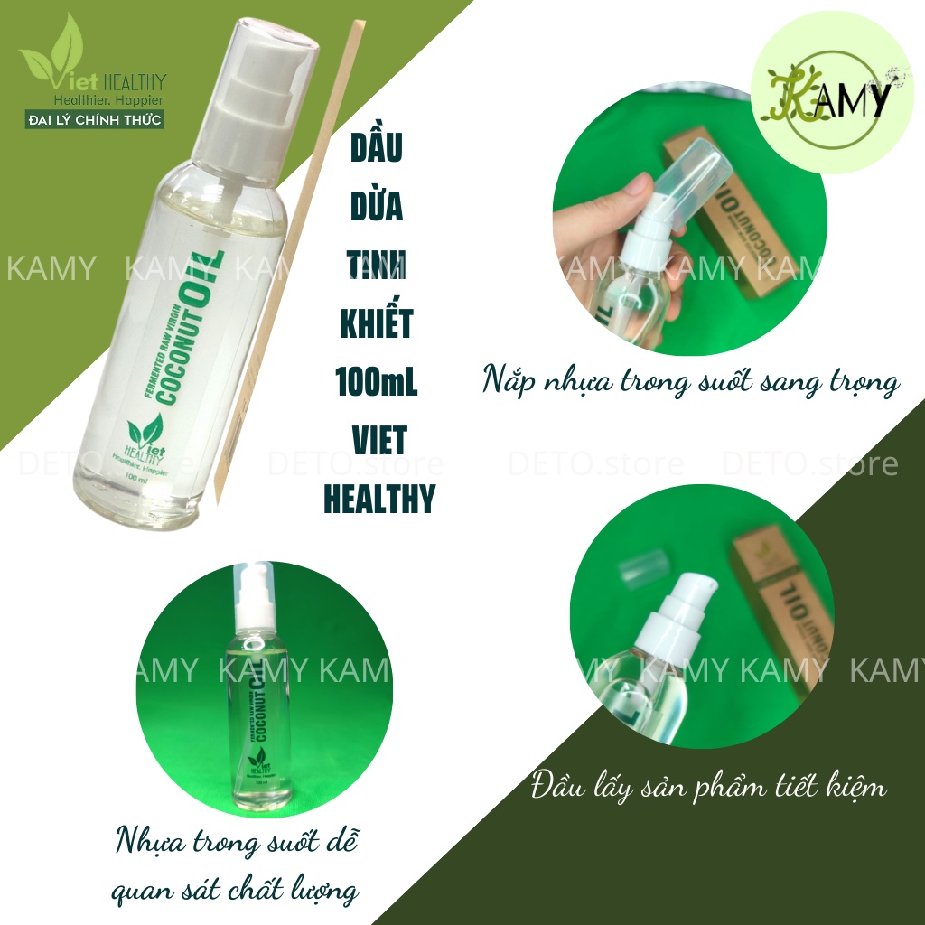 Dầu dừa tinh khiết Viet Healthy 100ml lên men tươi lạnh
