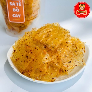 Bánh tráng sa tế bò cay 💖TIGER FOOD💖 Bánh tráng miếng sate bò mix đậm vị cực ngon túi zip 100g - Đồ ăn vặt sài gòn