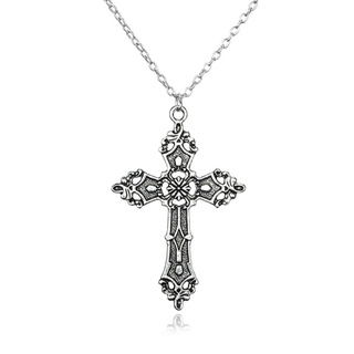 MarsET Thời Trang Vintage Baroque Cho Cross Punk Mặt Dây Chuyền Vòng Cổ Nam Nữ Dây Xích Dài