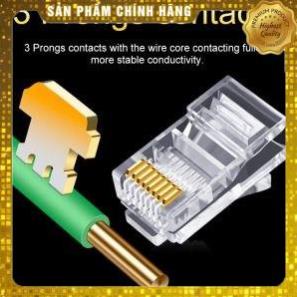 Hàng Chính Hãng - Đầu bấm Ethernet RJ45 loại xịn ( xuyên thấu dây và ...