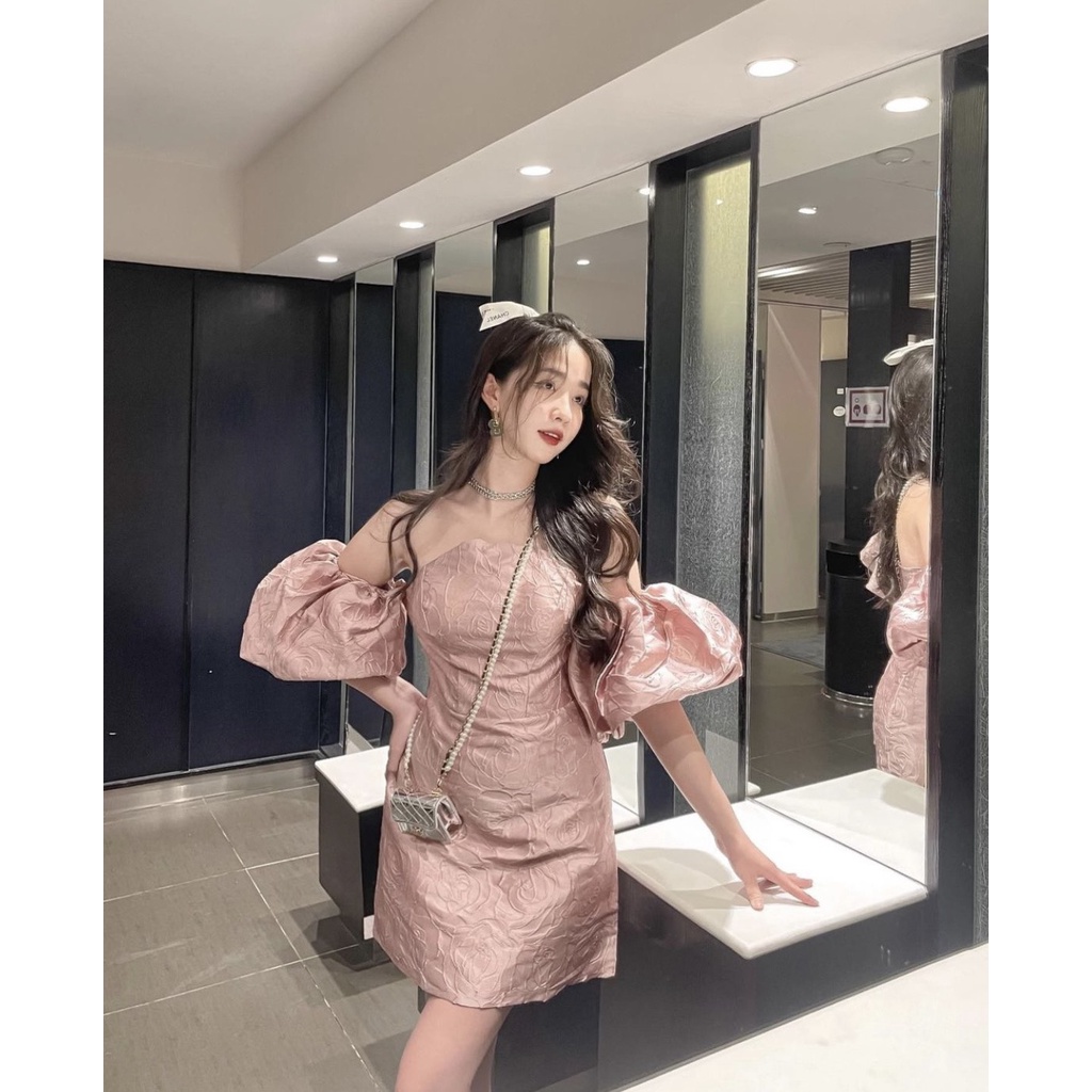 ĐẦM TIỆC THIẾT KẾ TAY RỚT, CÚP NGỰC, VẢI VÂN HOA ⚡HỎA TỐC⚡ SANG CHẢNH - MÈO INDA HOUSE