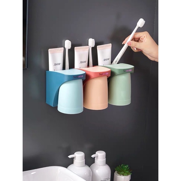 Bộ giá treo kem đánh răng kèm cốc