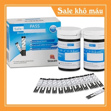 (có sẵn) Que thử đường huyết Sinocare hộp 50 que - tặng ngay 50 kim lấy máu