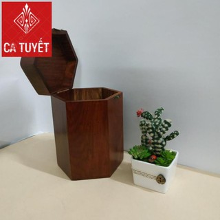 HỘP ĐỰNG GỖ HƯƠNG CHỮ PHÚC LỤC GIÁC - LOẠI CAO TO ( ẢNH THẬT)