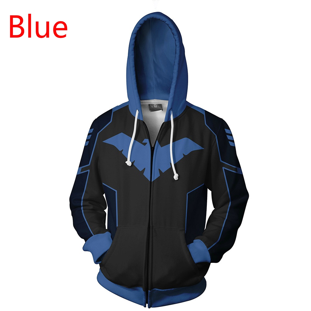 Áo hoodie nam Nightwing in 3D, áo khoác ngoài