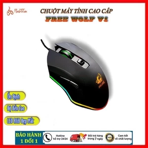 Chuột Máy Tính Chơi Game Free Wolf V1 - Cao Cấp có LED RGB - Tự Động Đổi Màu Cực Đẹp - Siêu Bền