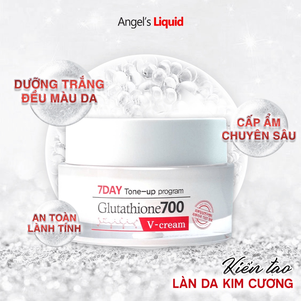 Mô tả Kem Dưỡng Trắng Da Cấp Ẩm Đa Tầng Angel's Liquid 7 Day Whitening Program Glutathione 700 V-Cream 50ml - 3