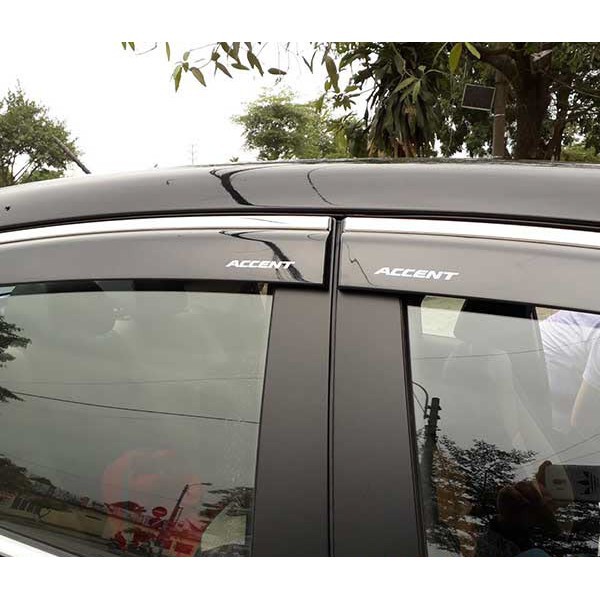 Bộ vè che mưa xe Toyota Vios 2019-2026, Vè mưa chỉ INOX nhựa ABS hàng cao cấp