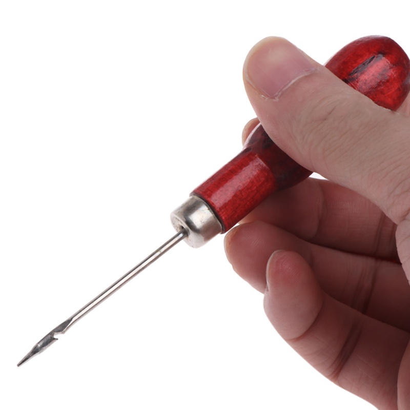 Kikin May Awl Thép Kim Gỗ Đỏ Tay Cầm Xuyên Da Quần Áo Giấy Thủ Công Khâu Đấm DIY Sửa Chữa Giày Ràng Buộc