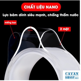 Băng keo nano 2 Mặt Đa Năng Trong Suốt Dài 5m Dính Mọi Bề Mặt Tiện Lợi GD602-KNano-5m