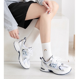Tất vớ cổ cao nữ trắng nhún phong cách Nhật Hàn thêu hình thời tiết dễ thương chất liệu cao cấp hợp mùa hè HANASO TD051