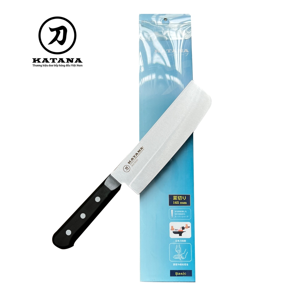 Ảnh Dao bếp cao cấp KATANA Basic Nakiri - Dao thái đa năng đầu vuông KATA403 (165mm) 1