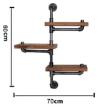 Kệ 3 tầng chất liệu ống sắt kệ để sách treo tường bền đẹp lắp ráp gắn tường trang trí nhà à quán cafe đẹp, độc, lạ — ảnh 2