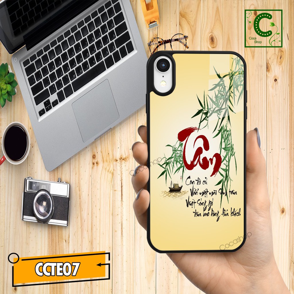 Ốp iphone in hình cực đẹp siêu bền cao cấp chống sốc - Chữ Tâm , chữ Đức
