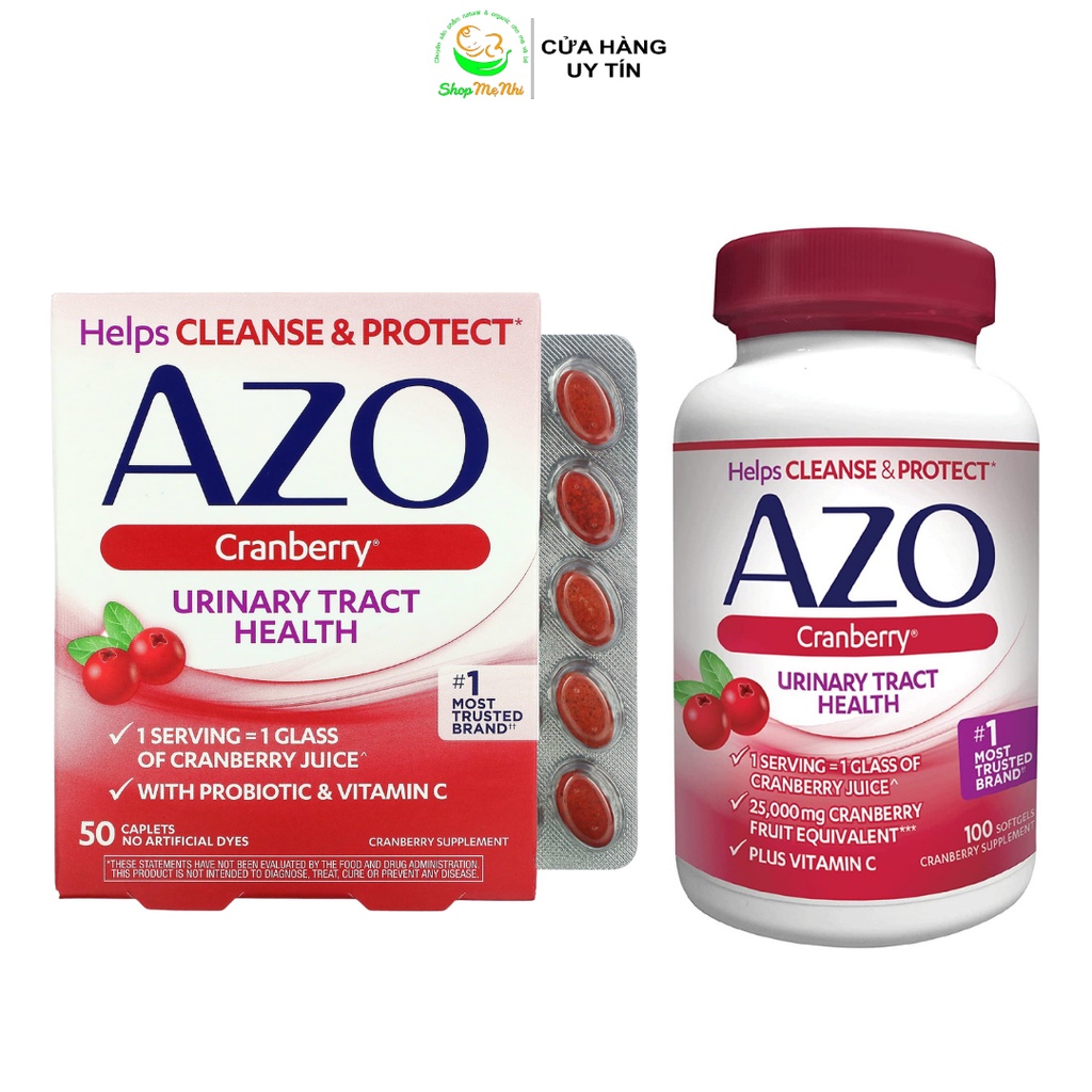 Viên uống AZO đỏ hỗ trợ bàng quang và tiết niệu khỏe mạnh AZO Cranberry