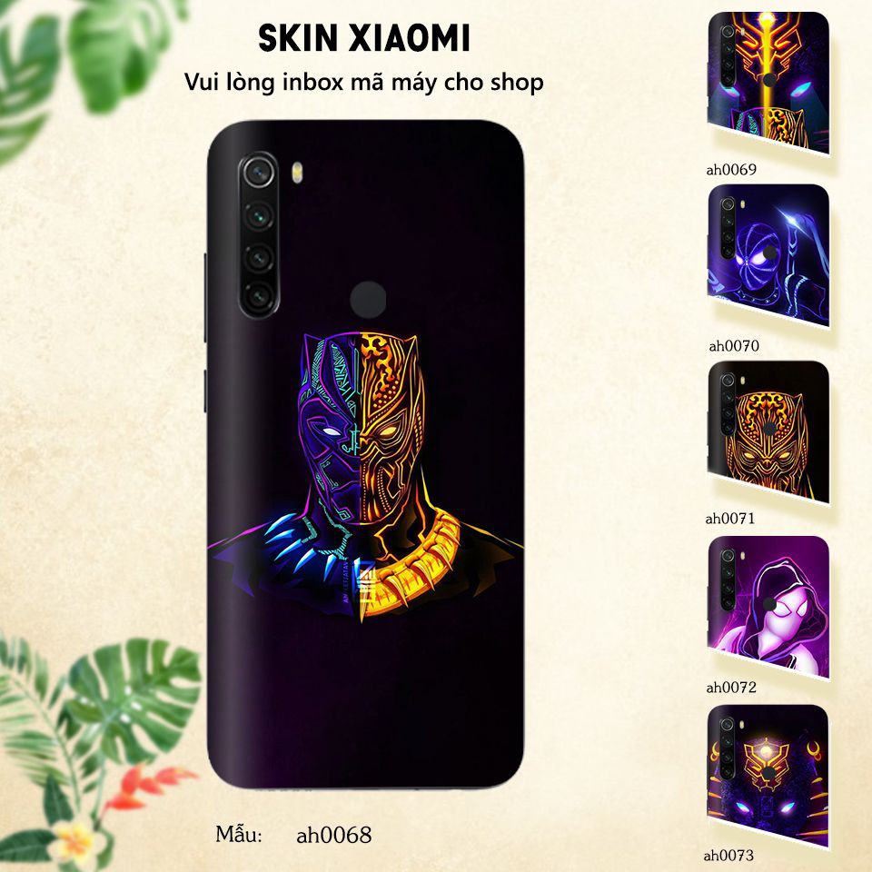 Miếng dán skin cho các dòng điện thoại Xiaomi Mi6 - Mi8 - Mi 9 in hình 3D nhiều màu sắc