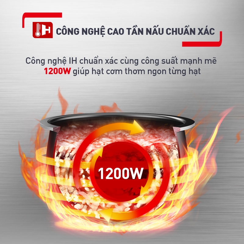 Mô tả Nồi cơm điện tử cao tần Tefal RK818A68 - 1.8L - Lòng nồi niêu - Giữ ấm 12h - Bảo hành 2 năm - 3