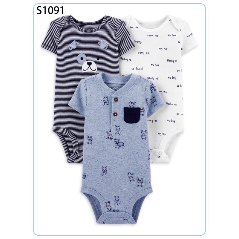 [MD116] 12-18M/10-12kg Body chip ngắn tay bé trai chất liệu cotton mềm mát